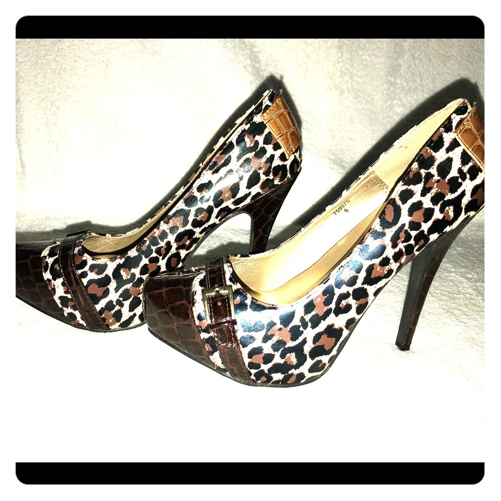 Buckled Brown Cheetah Print Heels